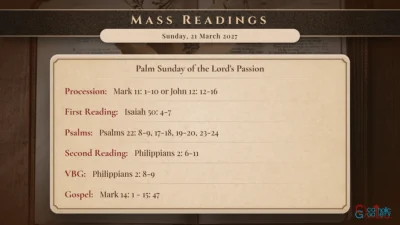 Daily Mass Readings – Sunday, 21 March 2027
