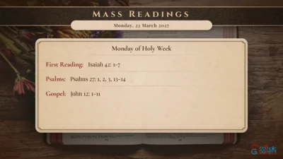 Daily Mass Readings – Monday, 22 March 2027