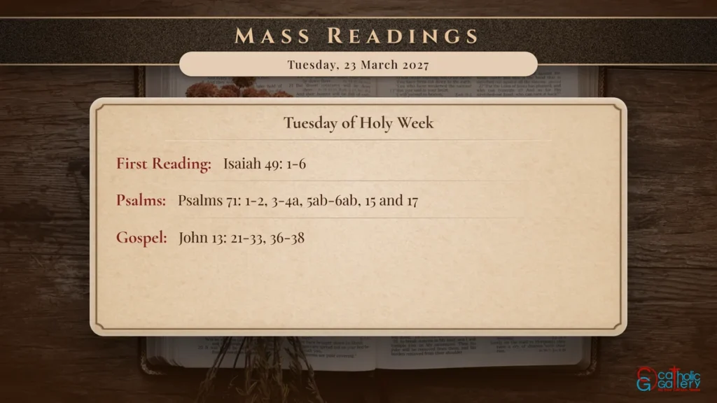Daily Mass Readings Scripture Card – Tuesday, 23 March 2027