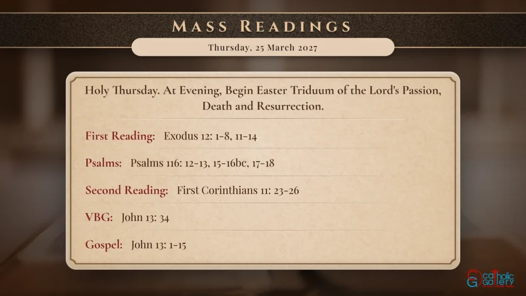 Daily Mass Readings Scripture Card – Thursday, 25 March 2027