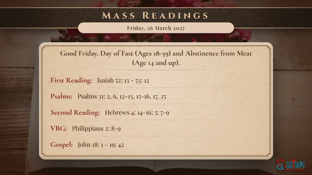 Daily Mass Readings Scripture Card – Friday, 26 March 2027