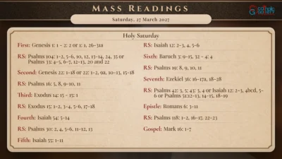 Daily Mass Readings – Saturday, 27 March 2027