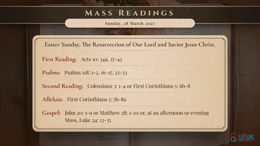 Daily Mass Readings Scripture Card – Sunday, 28 March 2027
