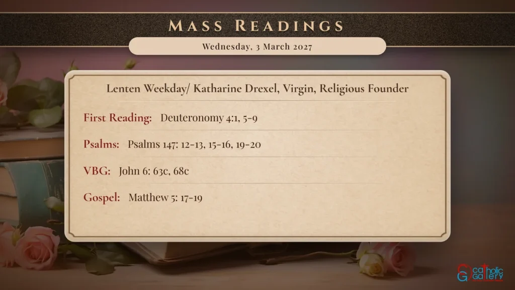 Daily Mass Readings Scripture Card – Wednesday, 3 March 2027
