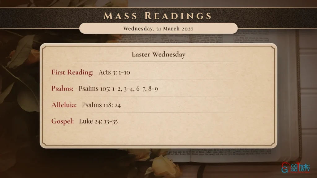 Daily Mass Readings Scripture Card – Wednesday, 31 March 2027