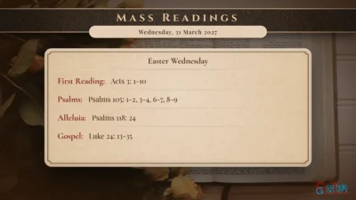 Daily Mass Readings – Wednesday, 31 March 2027