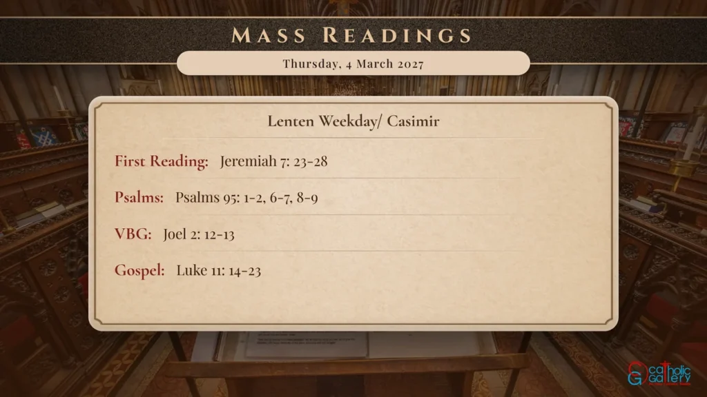 Daily Mass Readings Scripture Card – Thursday, 4 March 2027