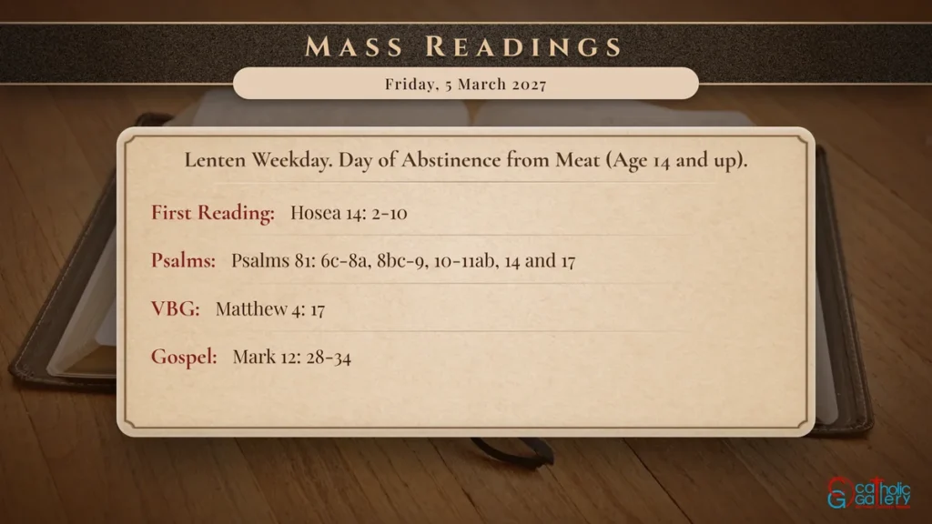 Daily Mass Readings Scripture Card – Friday, 5 March 2027