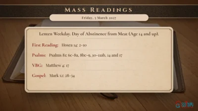 Daily Mass Readings – Friday, 5 March 2027