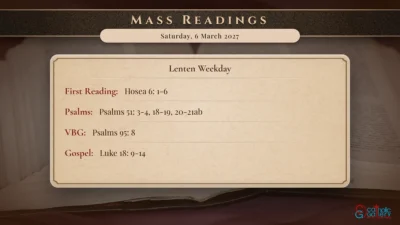 Daily Mass Readings – Saturday, 6 March 2027