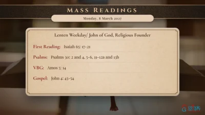 Daily Mass Readings – Monday, 8 March 2027