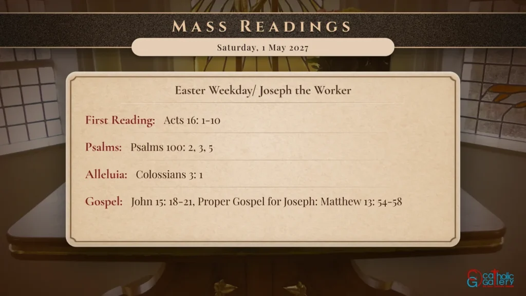 Daily Mass Readings Scripture Card – Saturday, 1 May 2027