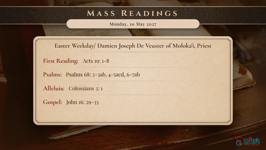 Daily Mass Readings Scripture Card – Monday, 10 May 2027