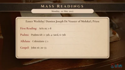 Daily Mass Readings – Monday, 10 May 2027