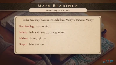 Daily Mass Readings – Wednesday, 12 May 2027