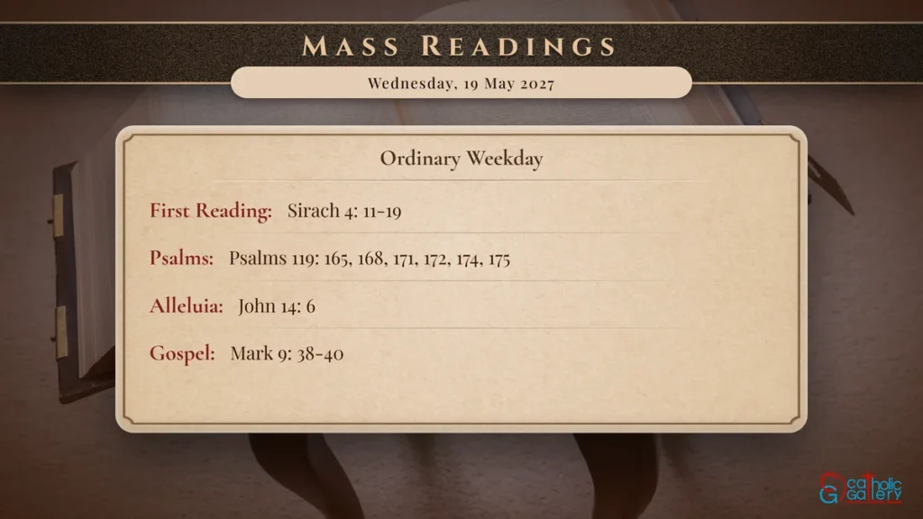 Daily Mass Readings Scripture Card – Wednesday, 19 May 2027