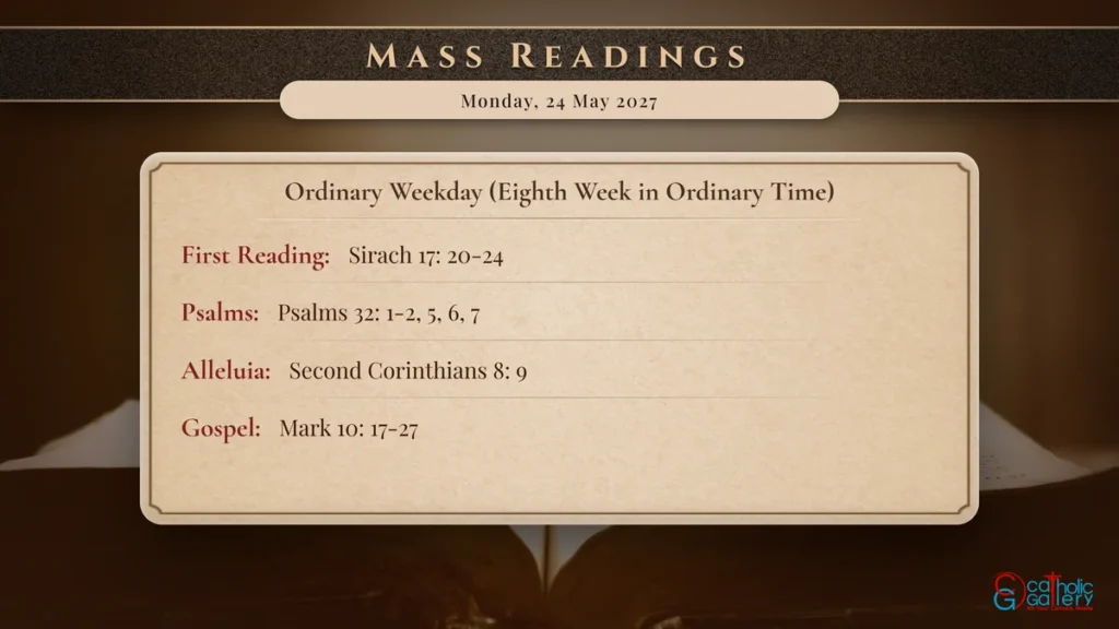 Daily Mass Readings Scripture Card – Monday, 24 May 2027