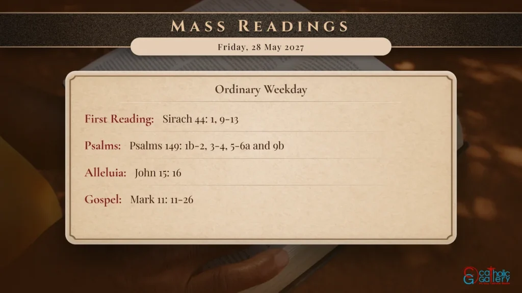Daily Mass Readings Scripture Card – Friday, 28 May 2027