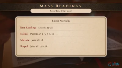 Daily Mass Readings – Saturday, 8 May 2027