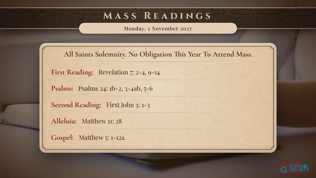 Daily Mass Readings Scripture Card – Monday, 1 November 2027
