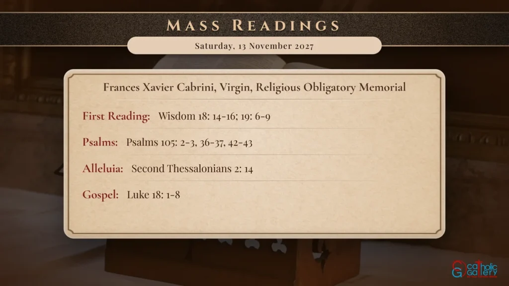 Daily Mass Readings Scripture Card – Saturday, 13 November 2027