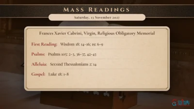 Daily Mass Readings – Saturday, 13 November 2027