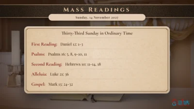 Daily Mass Readings – Sunday, 14 November 2027