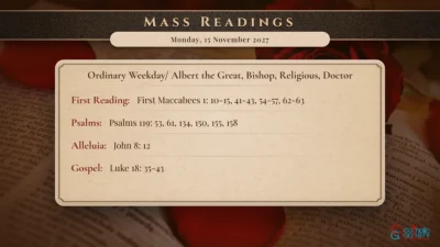 Daily Mass Readings – Monday, 15 November 2027