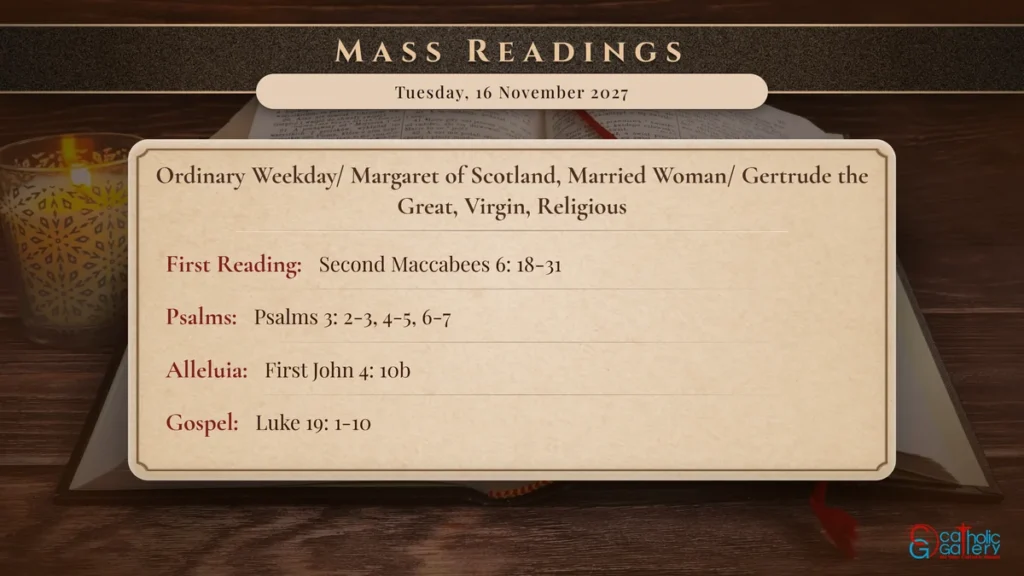 Daily Mass Readings Scripture Card – Tuesday, 16 November 2027