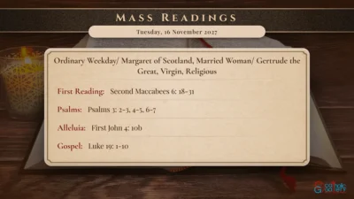 Daily Mass Readings – Tuesday, 16 November 2027
