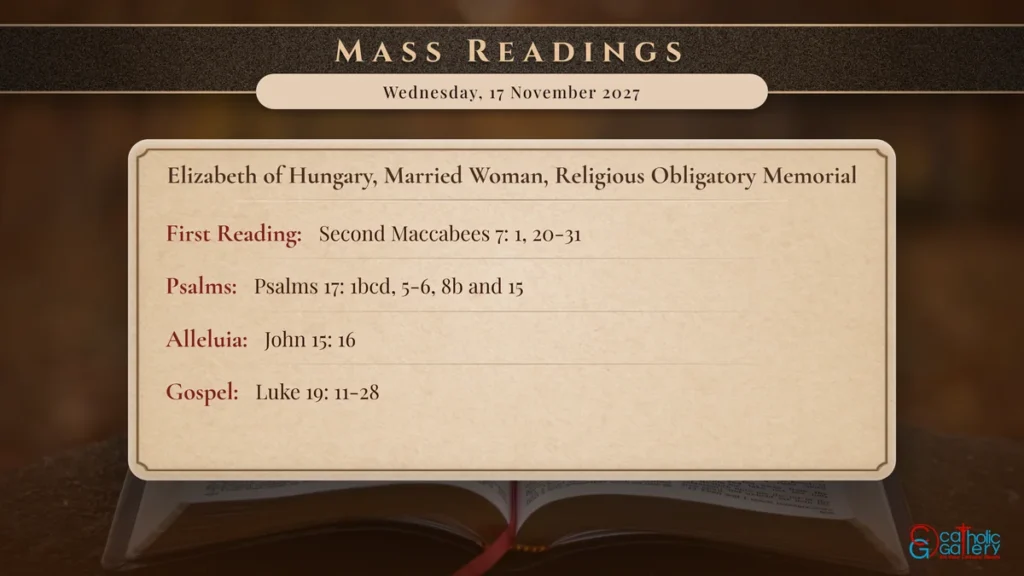 Daily Mass Readings Scripture Card – Wednesday, 17 November 2027