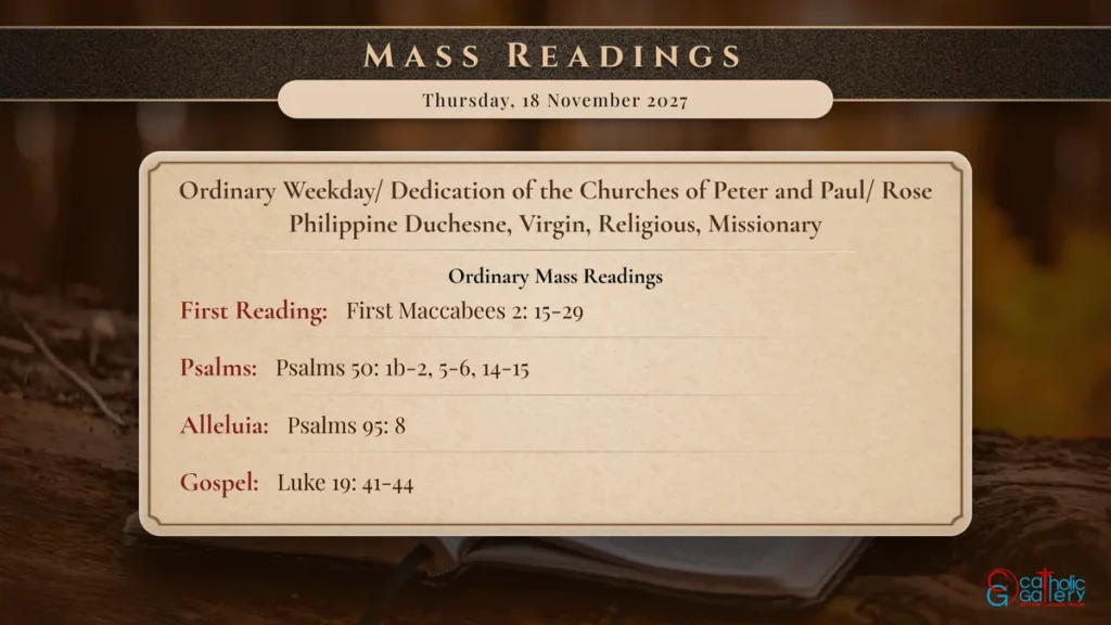 Daily Mass Readings Scripture Card – Thursday, 18 November 2027