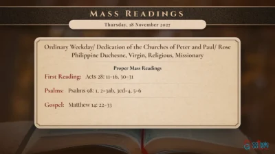 Daily Mass Readings – Thursday, 18 November 2027