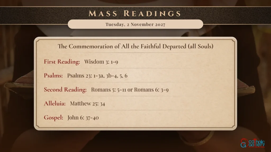 Daily Mass Readings Scripture Card – Tuesday, 2 November 2027