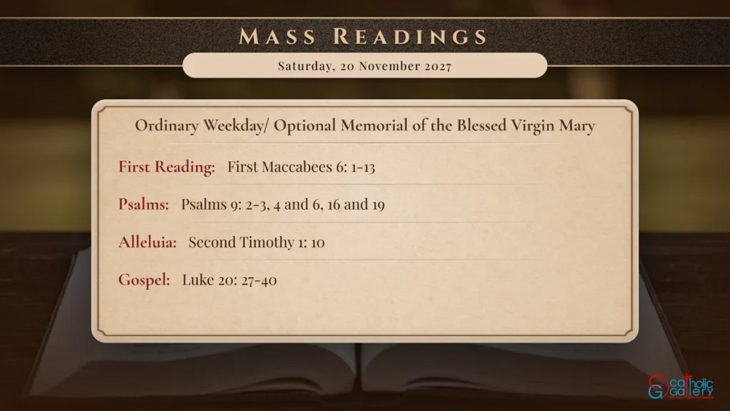 Daily Mass Readings Scripture Card – Saturday, 20 November 2027