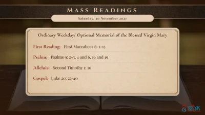 Daily Mass Readings – Saturday, 20 November 2027