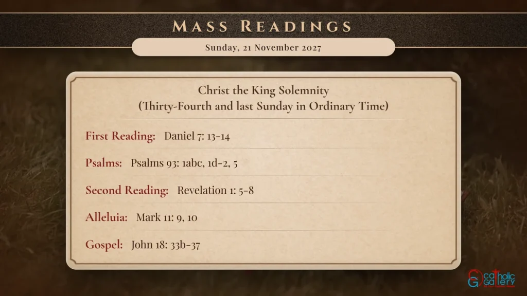 Daily Mass Readings Scripture Card – Sunday, 21 November 2027