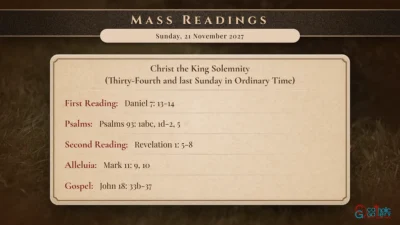 Daily Mass Readings – Sunday, 21 November 2027