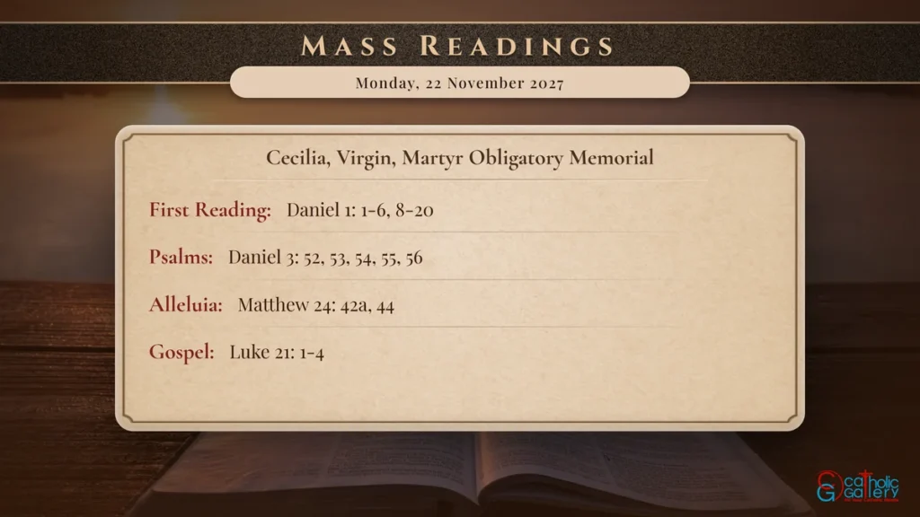 Daily Mass Readings Scripture Card – Monday, 22 November 2027