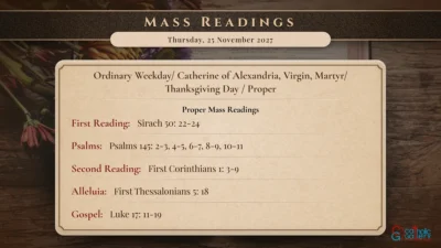 Daily Mass Readings – Thursday, 25 November 2027