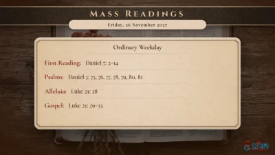 Daily Mass Readings – Friday, 26 November 2027