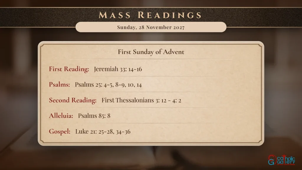 Daily Mass Readings Scripture Card – Sunday, 28 November 2027