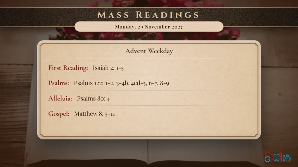 Daily Mass Readings Scripture Card – Monday, 29 November 2027