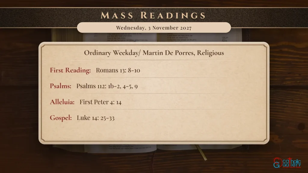 Daily Mass Readings Scripture Card – Wednesday, 3 November 2027