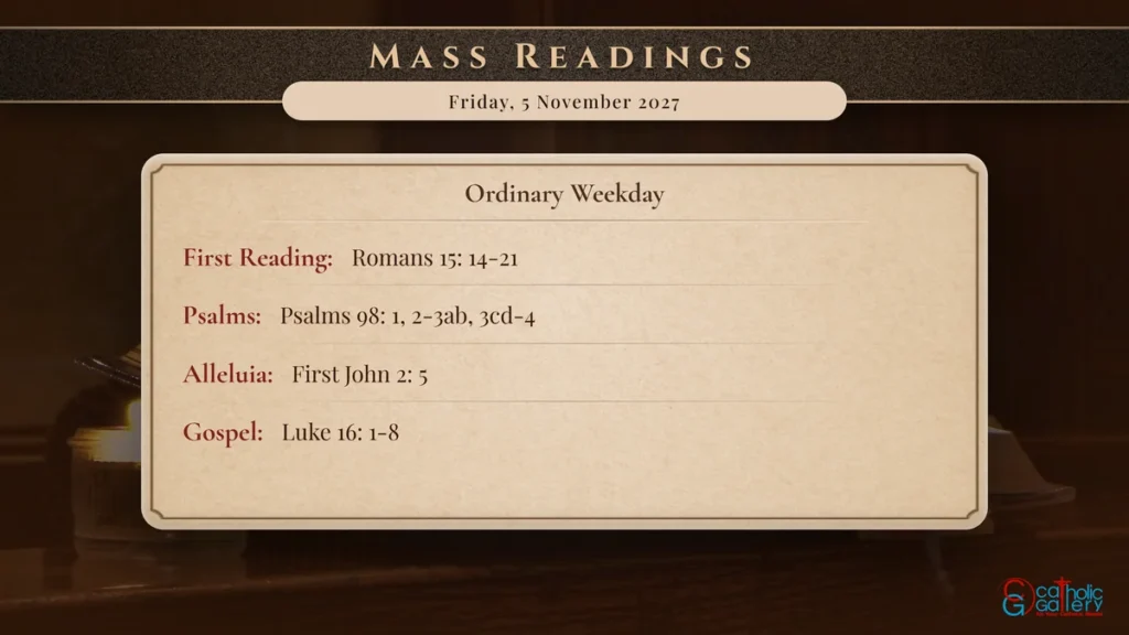 Daily Mass Readings Scripture Card – Friday, 5 November 2027