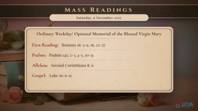 Daily Mass Readings – Saturday, 6 November 2027