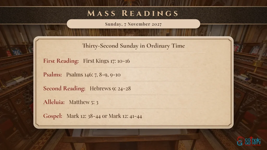 Daily Mass Readings Scripture Card – Sunday, 7 November 2027