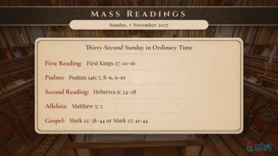 Daily Mass Readings – Sunday, 7 November 2027
