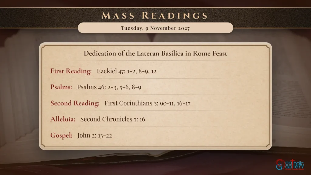 Daily Mass Readings Scripture Card – Tuesday, 9 November 2027