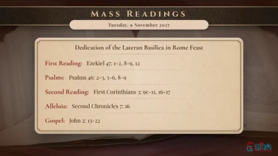 Daily Mass Readings – Tuesday, 9 November 2027